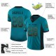 Custom Teal Black-Old Gold Mesh Drift Fashion Football Jersey