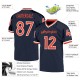 Custom Navy Orange-White Mesh Authentic Throwback Football Jersey