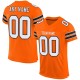 Custom Orange White-Black Mesh Authentic Football Jersey