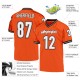 Custom Orange White-Black Mesh Authentic Throwback Football Jersey