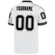 Custom White Black-Gray Mesh Authentic Throwback Football Jersey