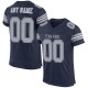 Custom Navy Gray-White Mesh Authentic Football Jersey